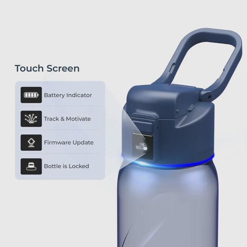 Water Boost Lite Smart Water Bottle - Portable Blue Tumbler with App Integration for Apple Health Fitbit & Apple Watch Real Time Hydration Tracking
